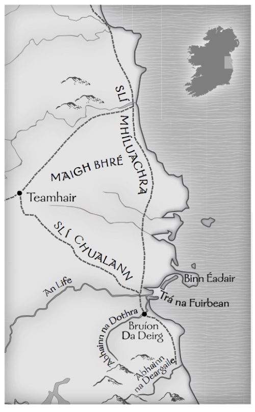 A map from the book, Mapa ón leabhar