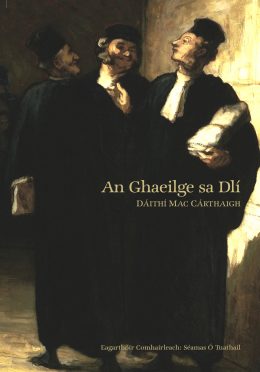 Book cover with three avocats in coversation outside the court.
